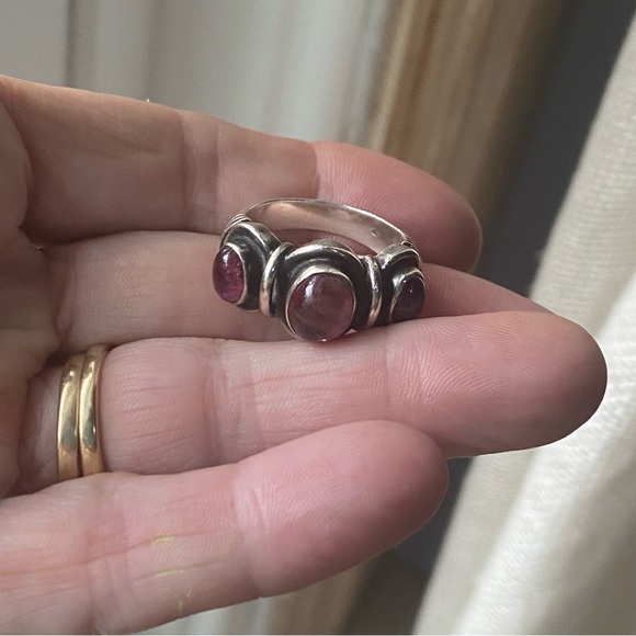 Sterling pink tourmaline ring - Picture 6 of 10